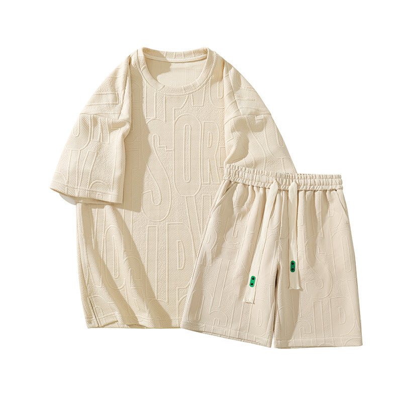 Coton pour hommes décontracté tenues courte 2 pièces costume