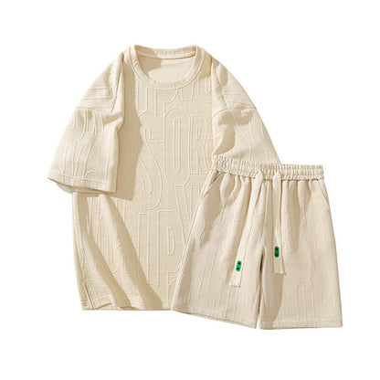 Coton pour hommes décontracté tenues courte 2 pièces costume