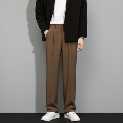 Spring Summer Ice Silk Straight Leg Pants
