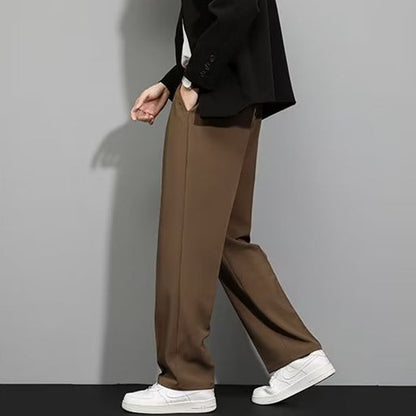 Spring Summer Ice Silk Straight Leg Pants