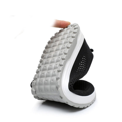 Summer Flying Woven Breathable Mesh Shoes-Stirrups Soft Bottom Non-Slip