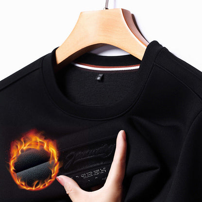 [Best Gift For Him] Men's Winter Faux Fleece Lined Thickened Warm Sweatshirt