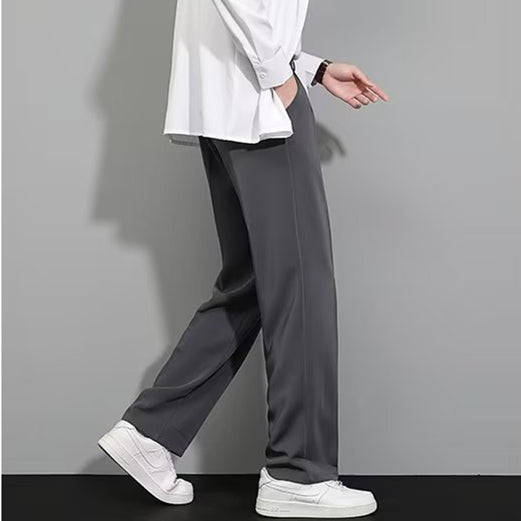 Spring Summer Ice Silk Straight Leg Pants