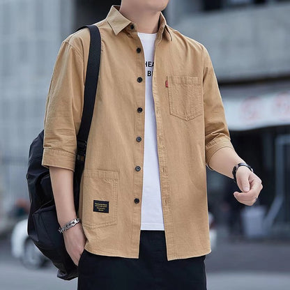 Men's Casual Cotton Medium Sleeve Shirt（50% OFF）
