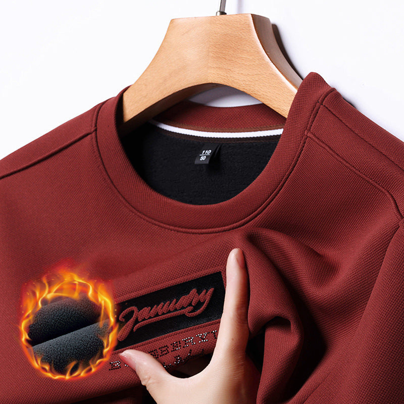 [Best Gift For Him] Men's Winter Faux Fleece Lined Thickened Warm Sweatshirt