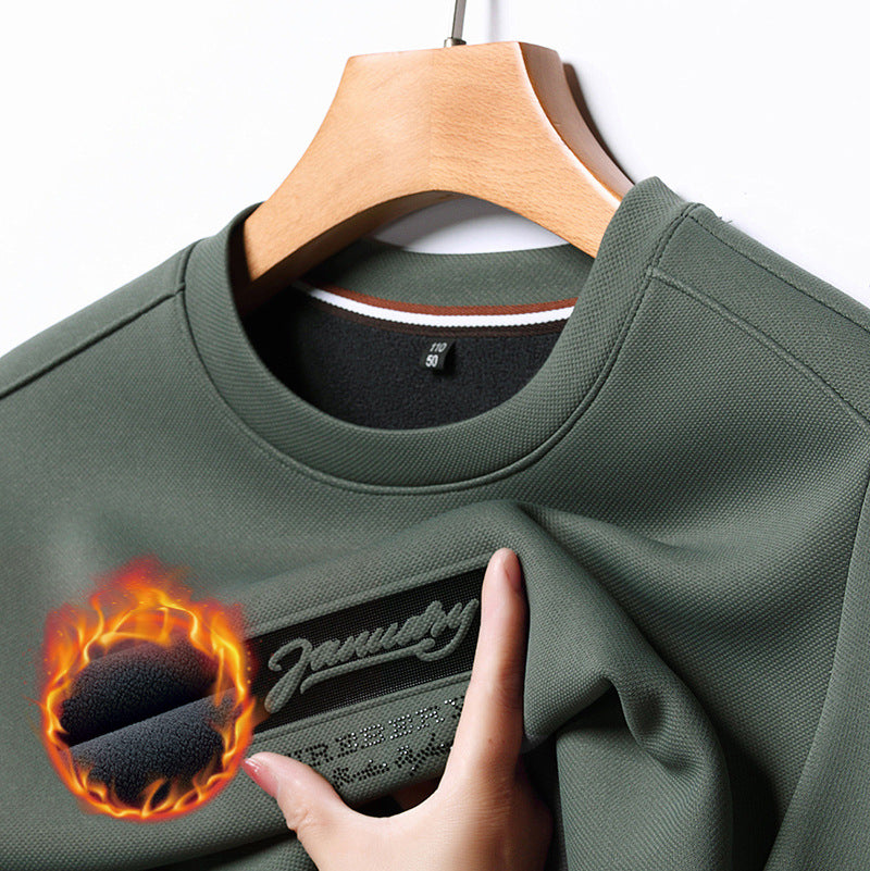 [Best Gift For Him] Men's Winter Faux Fleece Lined Thickened Warm Sweatshirt