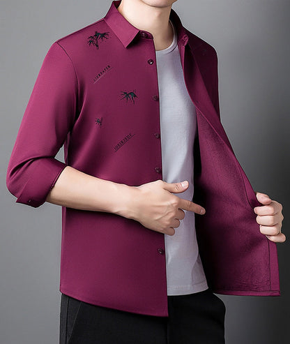 Men's Plush Lined Thickened Long Sleeve Shirt（50% OFF）