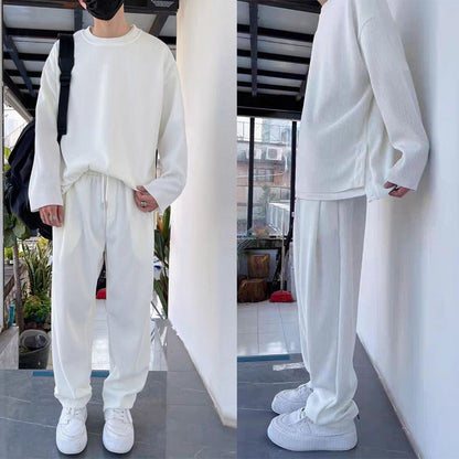Ensemble 2 pièces à manches longues à la mode lâche pour hommes （50% de réduction）