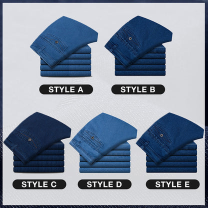 Jeans à taille droite haute taille pour hommes （50% de réduction）