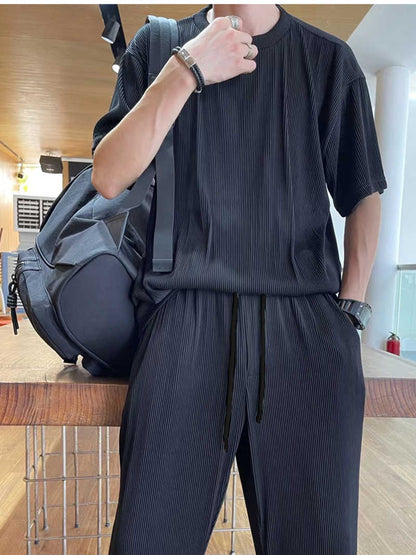 Ensemble 2 pièces à manches longues à la mode lâche pour hommes （50% de réduction）