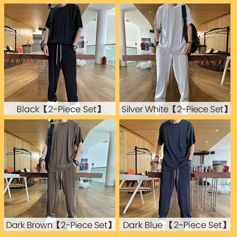 Ensemble 2 pièces à manches longues à la mode lâche pour hommes （50% de réduction）