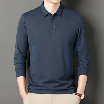 Men's Solid Long Sleeve T-Shirt with Lapel（50% OFF）