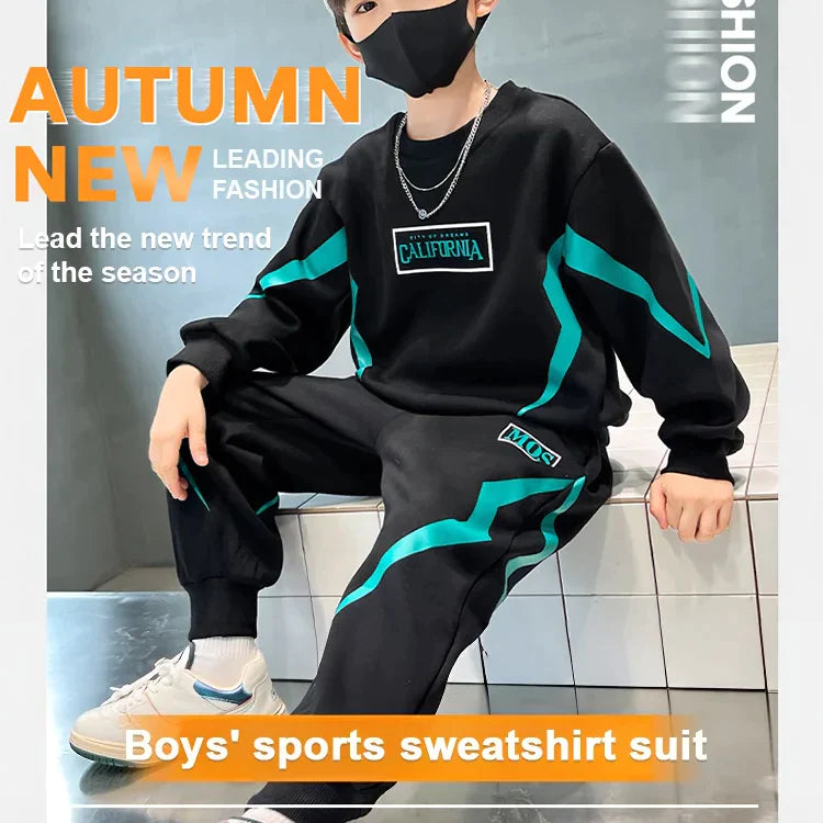 [Best Gift For Him] Boys' Sports Sweatshirt Two-Piece Set（50% OFF）