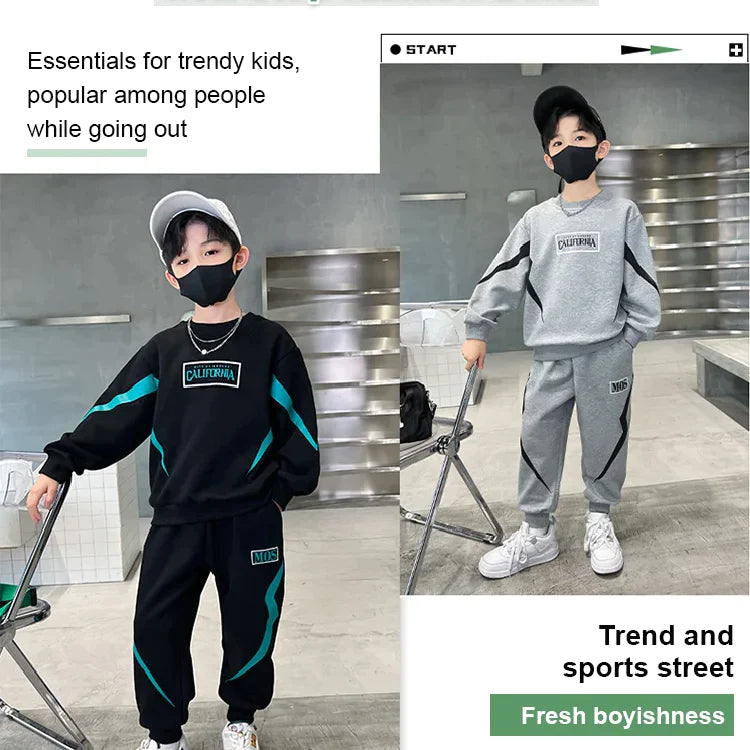 [Best Gift For Him] Boys' Sports Sweatshirt Two-Piece Set（50% OFF）