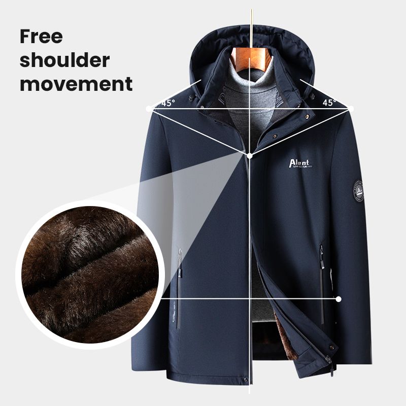 Veste de parka thermique rembourrée pour hommes avec capuche amovible
