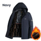 Men’s Padded Thermal Plush Parka Jacket with Removable Hood