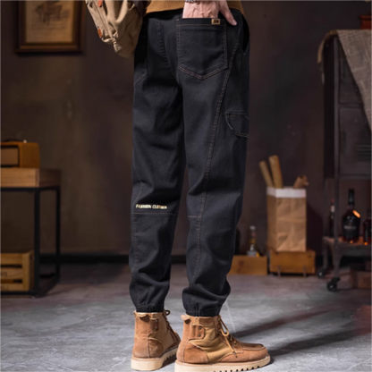 Men's Fashion Casual Loose Pockets Spliced Solid Color Trousers