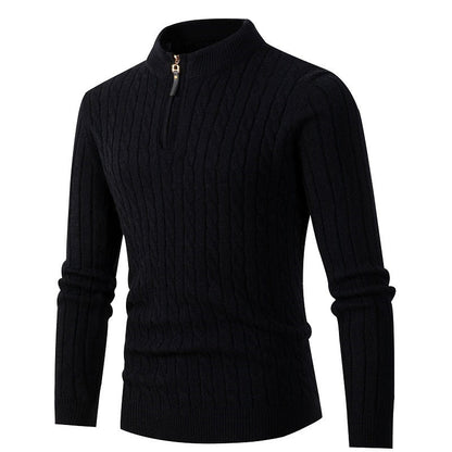 Men's Ribbed Half Zipper Closure Knit Shirt（50% OFF）
