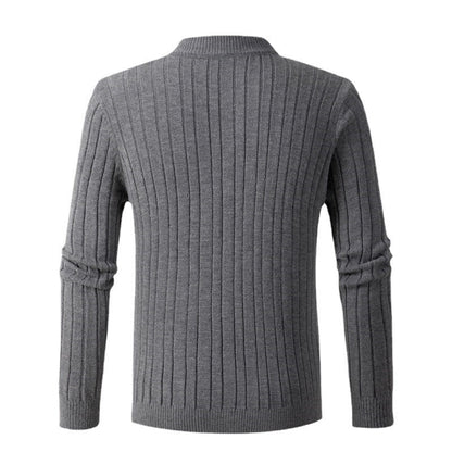 Men's Ribbed Half Zipper Closure Knit Shirt（50% OFF）