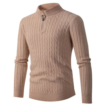 Men's Ribbed Half Zipper Closure Knit Shirt（50% OFF）