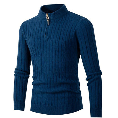 Men's Ribbed Half Zipper Closure Knit Shirt（50% OFF）