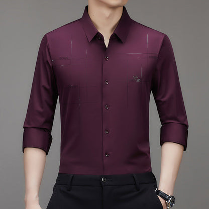 Chemise résistante aux rides à manches longues pour hommes （50% de réduction）