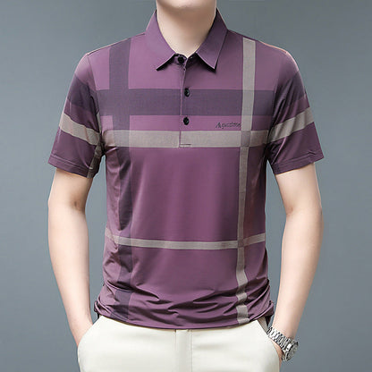 Men's Summer Striped Short Sleeve Lapel Shirt（50% OFF）