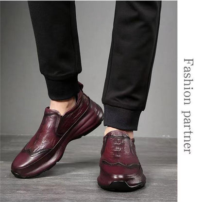Chaussures en cuir synthétique de crocodile respirant décontracté pour hommes