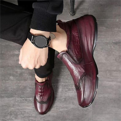 Chaussures en cuir synthétique de crocodile respirant décontracté pour hommes