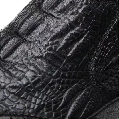 Chaussures en cuir synthétique de crocodile respirant décontracté pour hommes