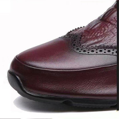 Chaussures en cuir synthétique de crocodile respirant décontracté pour hommes