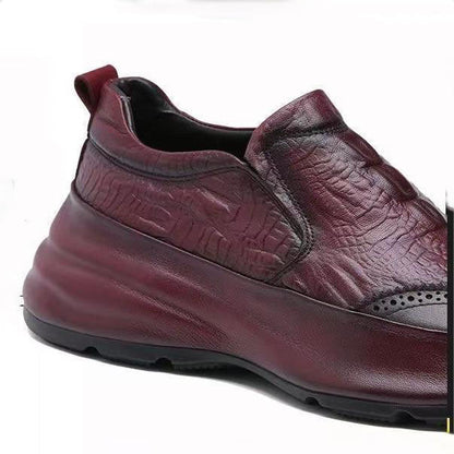 Chaussures en cuir synthétique de crocodile respirant décontracté pour hommes