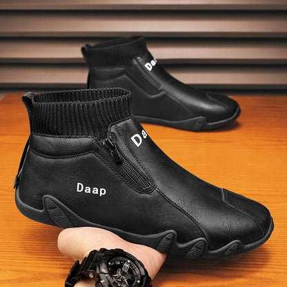 🎁Vente chaude 50% de réduction⏳Chaussures montantes en cuir souple et décontractées pour hommes